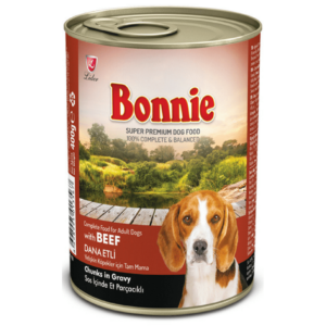 Bonnie Adult Dog Canned Beef Chunks in Gravy