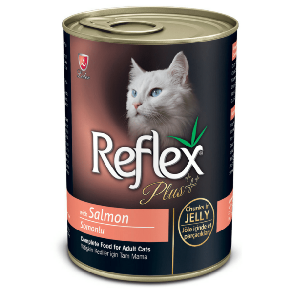 Reflex+ adult cat canned salmon chunks in jelly