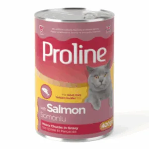 Proline Adult Cat Food Canned - SALMON Chunks in Gravy 0.4kg