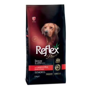 Reflex Plus Premium Adult Dog Food - Medium/Large Breed Senior Lamb & Rice 15kg