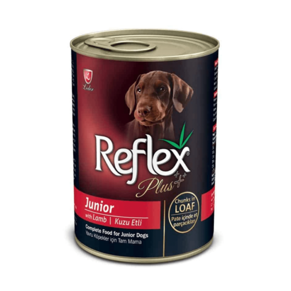 Reflex plus canned Junior dog food with lamb-min