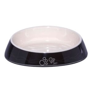 Rogz Cat Fishcake Bowl 200ml - Anchovy Black Paw Print