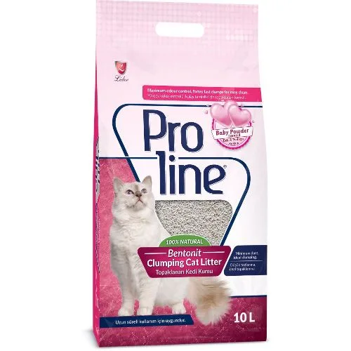 DEFECT / DAMAGED PACKAGE CLEARANCE: Proline Bentonite Clumping Cat Litter Baby Powder 10L