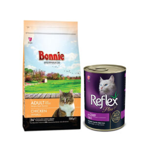 Bonnie cat food and reflex wet food can bundle