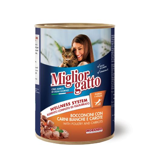 Migliorgatto CHUNKS WITH Poultry and Carrots 405Gr