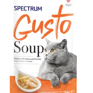 SPECTRUM GUSTO SOUP FOR CAT WITH CHICKEN, SALMON AND ZUCCHINI 50GR