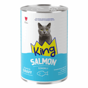 KING CANNED CAT FOOD SALMON CHUNKS IN GRAVY - 400GR