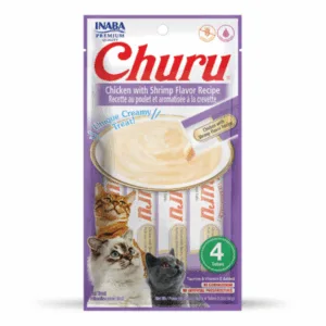 CHURU CAT TREATS - CHICKEN WITH SHRIMP FLAVOR RECIPE 4 TUBES