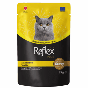 REFLEX PLUS CAT FOOD POUCH – CHICKEN CHUNKS IN GRAVY 85G